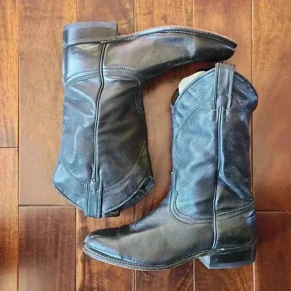 Laredo Genuine Leather Classic Black Western‎ Cowgirl Boots Size 7.5 M - Picture 5 of 9